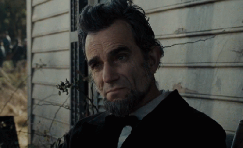 Daniel Day-Lewis as President Lincoln in a movie still from 