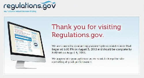 Regulations.gov Error Message, From ImagesAttr
