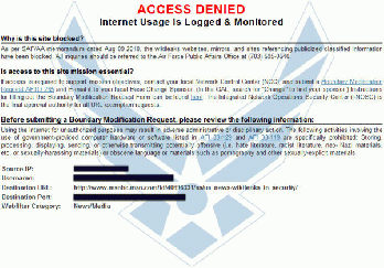 US Air Force Wikileaks blocked screenshot, From WikimediaPhotos