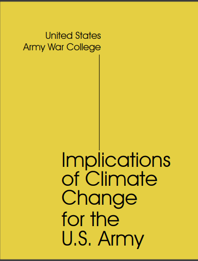 Cover of The Milley Report on the effercts of climate change on the Army (2019), From Uploaded