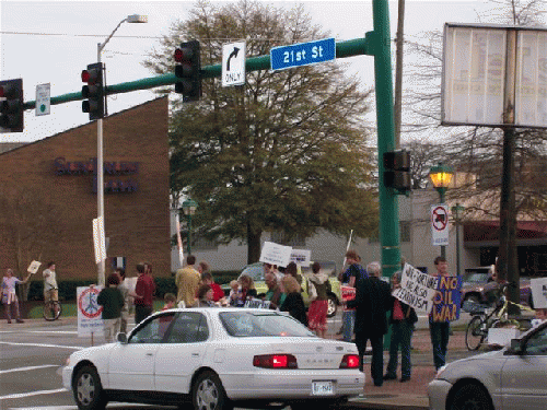 Anti-War Protest in Norfolk, VA, home of world's largest Navy base on 3/19/08