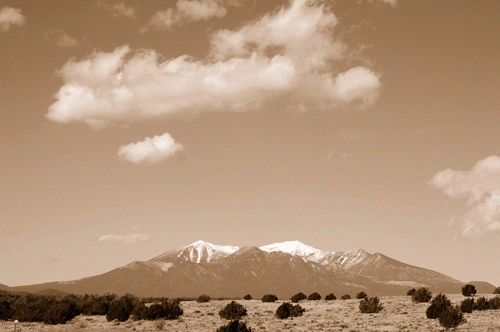 The Sacred San Francisco Peaks. Photo Copyright Â© Cy Wagoner. Used with permissi