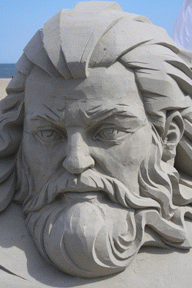 Sand Sculpture of King Neptune by Ilya Filimontsev