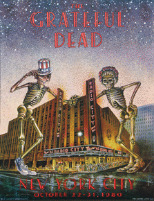 Grateful Dead Poster: Radio City Music Hall Illus. by Dennis Larkins