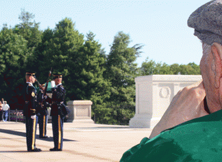 Dad watches the Changing of the Guard, Arlington Cemetery