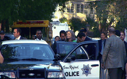 Candidate for CA Governor, Laura Wells, is arrested Tuesday night after trying to attend a debate she was excluded from., From ImagesAttr