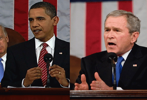 President Obama and President Bush make seperate State of the Union addresses, From ImagesAttr