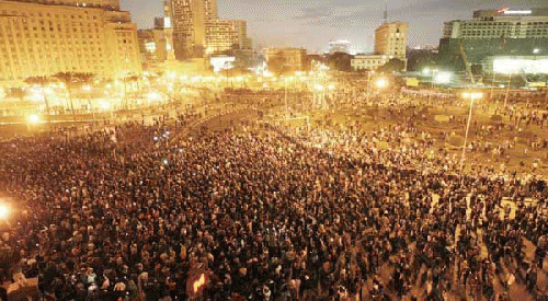 Egyptians Rally in Cairo to protest the Mubarak Government