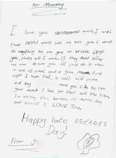 A 12-year-old sent his mother this note three years after he last saw her.