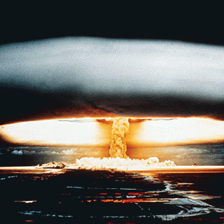 French Nuclear Weapon detonation 7-3-70 - Scientific American Sygma, From ImagesAttr