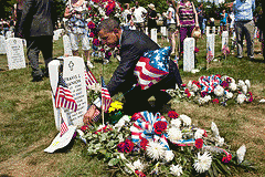 Obama at Soliers Grave