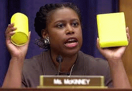 Former Rep. Cynthia McKinney on Libyan TV with NATO anti-personnel weapons