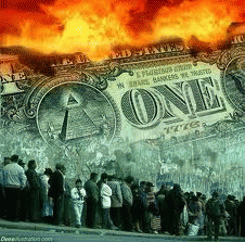 Dollar in flames