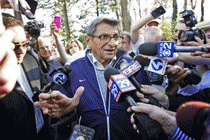 The media swarm Joe Paterno