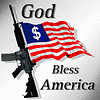 God Bless America - American Flag with M4A1 Rifle and Dollar signOwner: Jay Janson at opednews.com/author/author1723.htmlLicense: License Unknown, From ImagesAttr