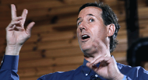 Rick Santorum pontificating., From ImagesAttr