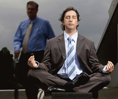 businessman meditating