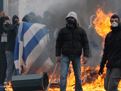 Greeks protest austerity plans