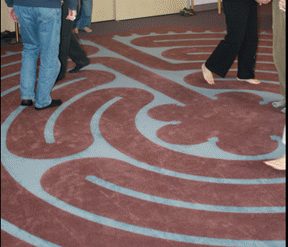 Carpet labyrinth by Robert Ferre, The Franciscan Spiritual Center, Oregon.