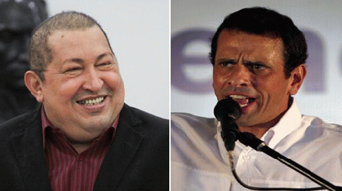 Hugo Chavez and of Henrique Capriles Radonski