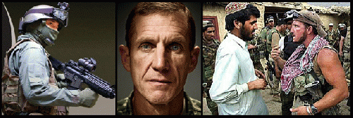 Retired General Stanley McChrystal and special ops soldiers