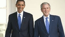 Obama and Bush, a criminal, Constitution-shredding pair, From ImagesAttr