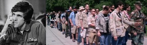 John Kerry '71 (l) and Iraq/Afghan vets turning in medals in Chicago, From ImagesAttr