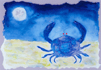 Cancer the Crab watercolor, From ImagesAttr
