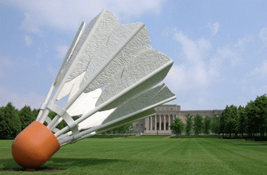 Nelson-Atkins Museum with Claes Oldenburg shuttlecock sculpture