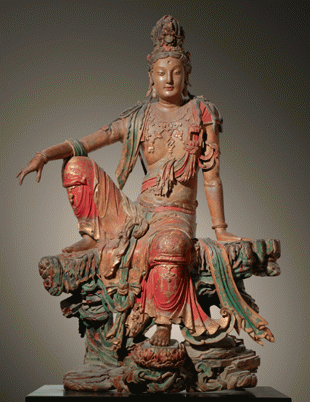 Guanyin of the Southern Sea, 11thâ€“12th C. Liao Dynasty . Wood