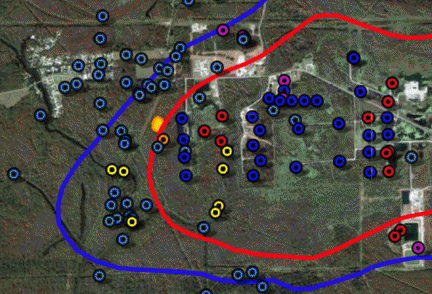 Corne Bayou Map: Sinkhole and surrounding area