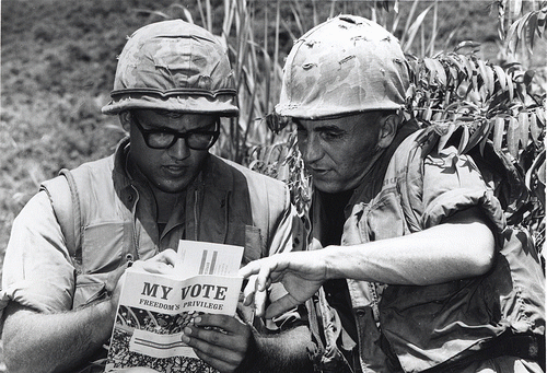 Voting Absentee, Vietnam, 1968