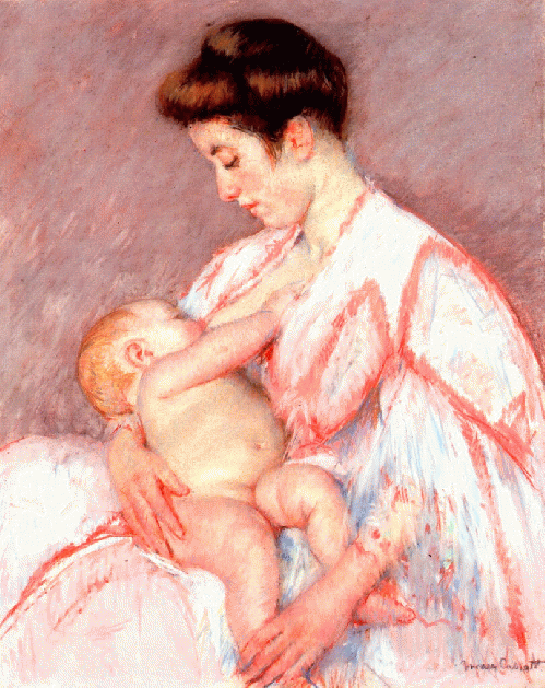Mary Cassatt Painting: .Baby John Being Nursed., From ImagesAttr