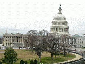 US Capitol with Washington Monument in background