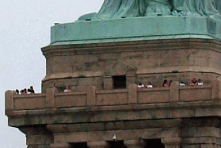Statue of Liberty: detail showing people
