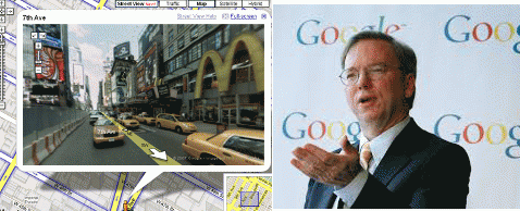 Google Maps and Google's Boss Eric Schmidt