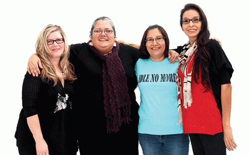 Founders of Idle No More, from left, Sheelah McLean, Nina Wilson, Sylvia McAdam, Jessica Gordon