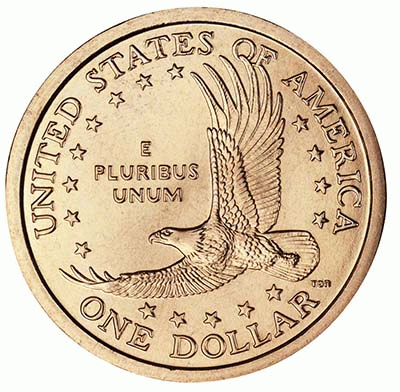 One Dollar coin, back