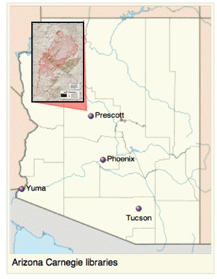 Arizona map with area of infrared map shown.