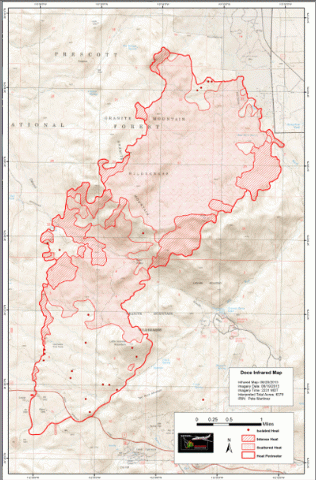 Arizona map with area of infrared map shown.