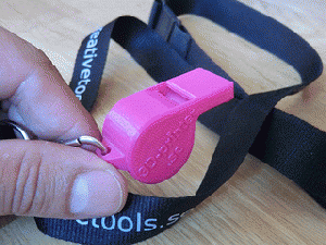 3D printed whistle with pea inside