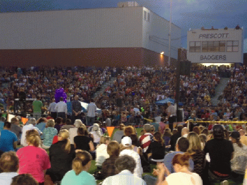 Vigil at the Prescott High School football field Tues. July 2.