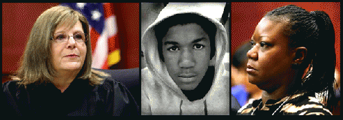 Judge Debra Nelson, Trayvon Martin and Trayvon's mother Sybrina Fulton Judge Debra Nelson, Trayvon Martin and Trayvon's mother Sybrina Fulton