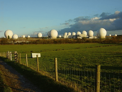 Radomes at Menwith Hill, Yorkshire. Photo taken November 2005