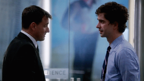 Still of Jerry (Hamish Linklater) receiving the Genoa tip on .The Newsroom., From ImagesAttr