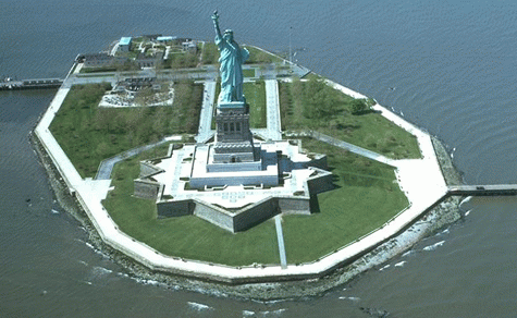 Liberty Island is 14.7 acres.