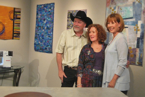 Kate Cox taping The Quilt Show with Ricky Tims and Alex Anderson