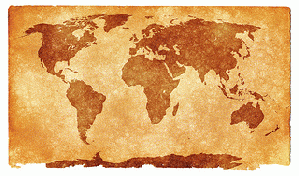 World Grunge Map - Sepia, From ImagesAttr