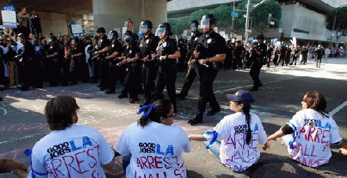 LAPD 'troops' prepare to attack Occupy protesters (