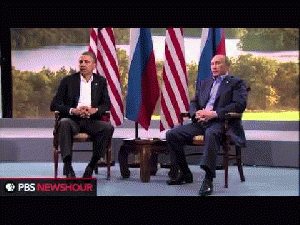 President Obama and Russian President Putin Speak at the G8 Conference